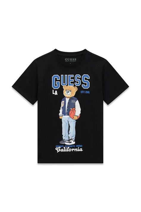 Guess tricou pentru copii, din bumbac negru L6YI19 K3750