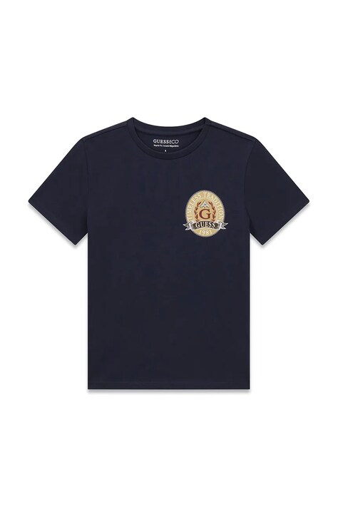 Guess T-shirt dziecięcy bawełniany granatowy L6YI07 K3715