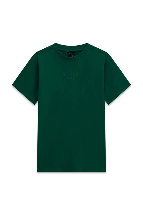 Guess T-shirt dziecięcy bawełniany turkusowy L5RI36 K8HM4