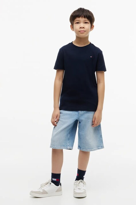 Tommy Hilfiger T-shirt dziecięcy bawełniany granatowy KB0KB10591