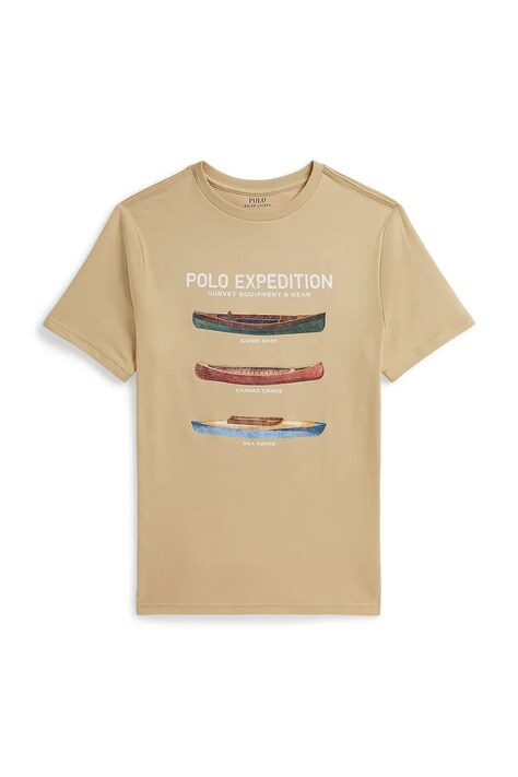 Polo Ralph Lauren T-shirt dziecięcy bawełniany beżowy 323B18305001