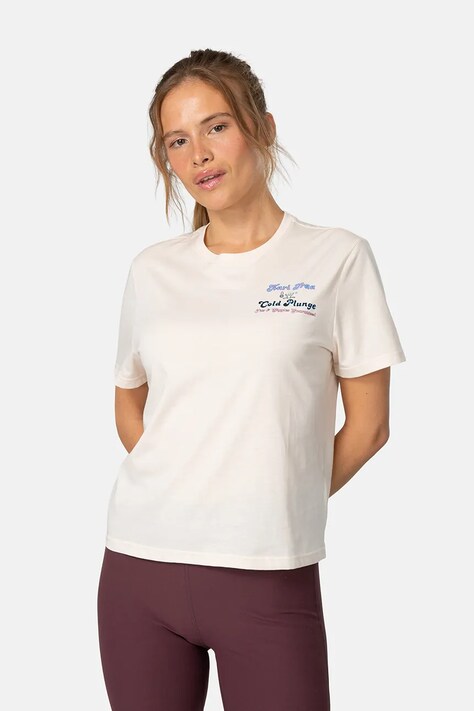Kari Traa T-shirt damski z bawełną beżowy 624028