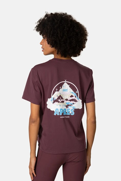 Kari Traa T-shirt damski z bawełną bordowy 624028