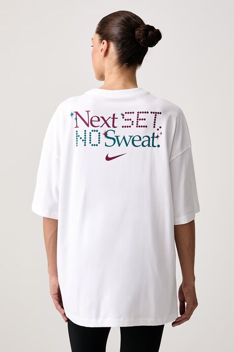 Nike T-shirt treningowy damski z bawełną biały IX7338.100