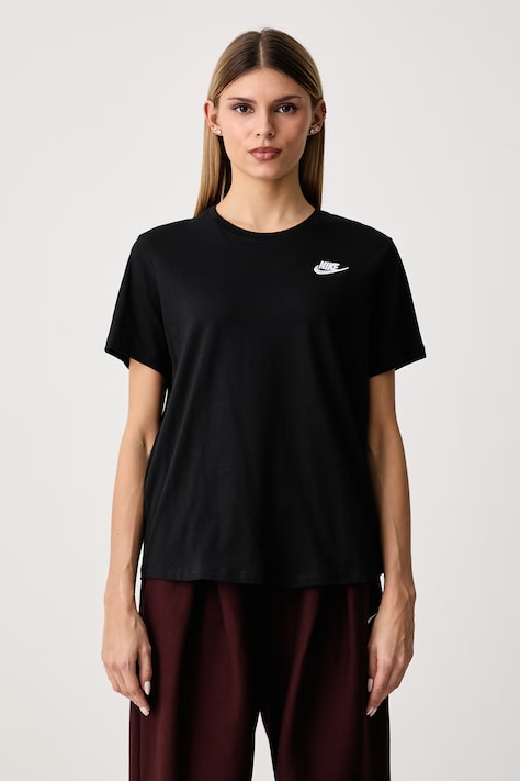 Nike Sportswear T-shirt basic damski z bawełną Club Essentials czarny DX7902.010