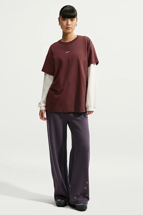 Nike Sportswear T-shirt oversize damski bawełniany Classic brązowy IH7601.658
