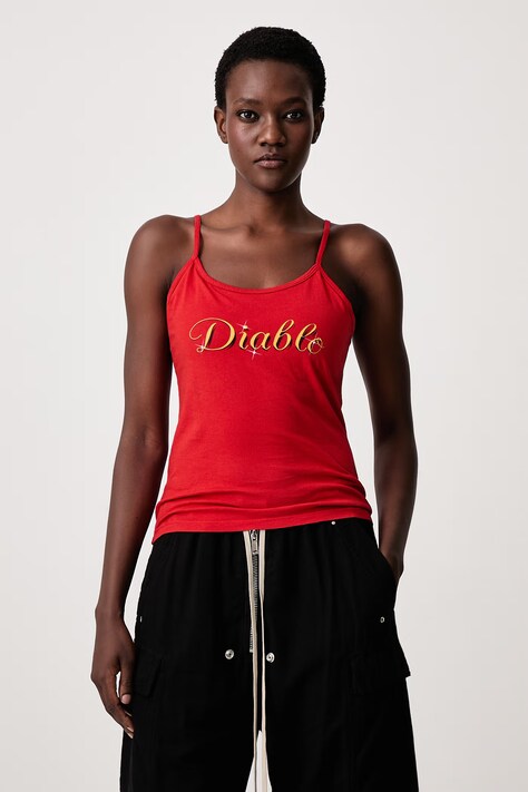 Willy Chavarria DIABLO CHOLITA top cotton Women's red MWJTE007.062N