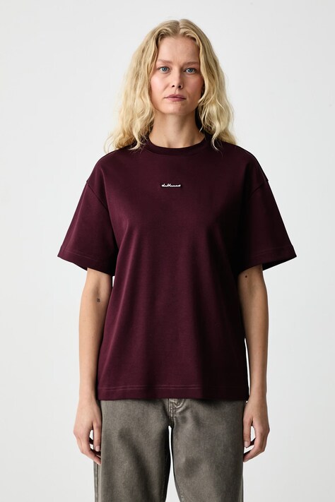 La Mania T-shirt damski bawełniany COLDI bordowy COLDI