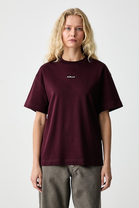 La Mania T-shirt damski bawełniany COLDI bordowy COLDI