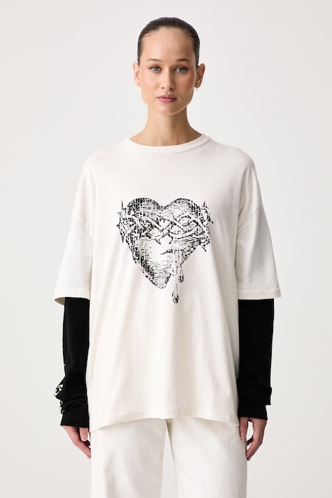 The Ragged Priest Longsleeve damski bawełniany z elastanem beżowy RPAW261045JS