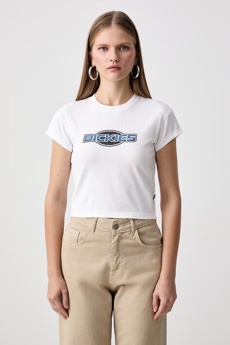 Dickies Majica za žene od pamuka s elastanom bijela DK0A8CHO0WH1