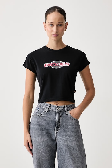 Dickies T-shirt damski bawełniany z elastanem czarny DK0A8CHOBLK1
