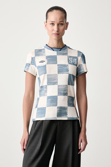 Stine Goya T-shirt damski bawełniany Stine Goya x UMBRO niebieski SG-EX26-T301-2585