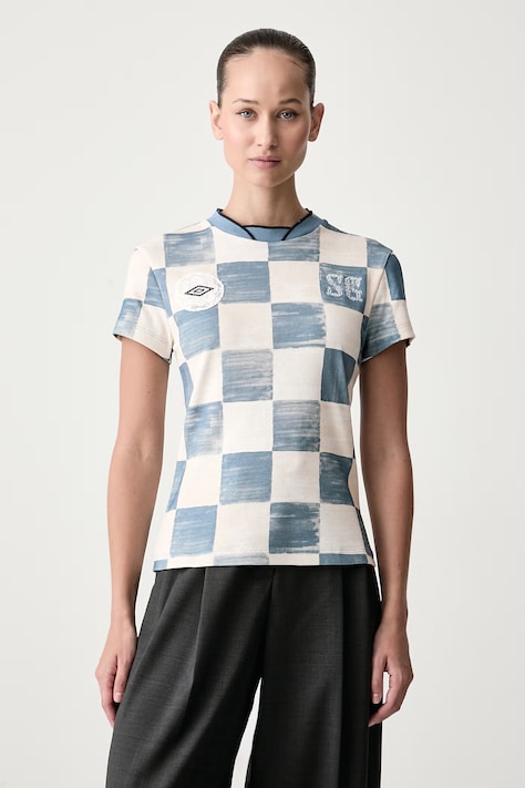 Stine Goya T-shirt damski bawełniany Stine Goya x UMBRO niebieski SG-EX26-T301-2585