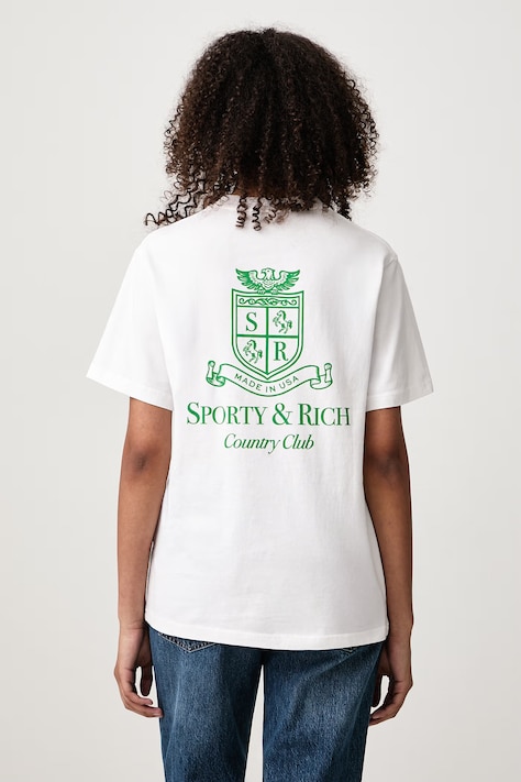Sporty & Rich SRCC T-shirt bawełniany damski biały TO11983272WH01