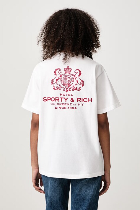 Sporty & Rich SR Hotel T-shirt bawełniany damski biały TO11985276WH01