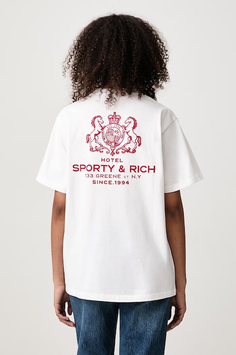 Sporty & Rich SR Hotel T-shirt bawełniany damski biały TO11985276WH01