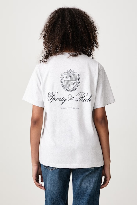 Sporty & Rich Club Script T-shirt damski szary TO11985274GY03