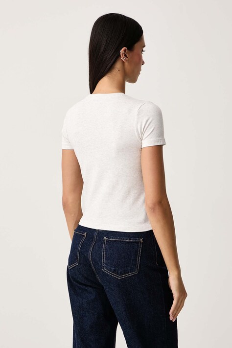 Guess Jeans Tricou pentru femei din bumbac cu elastan gri W6BI05 K5301
