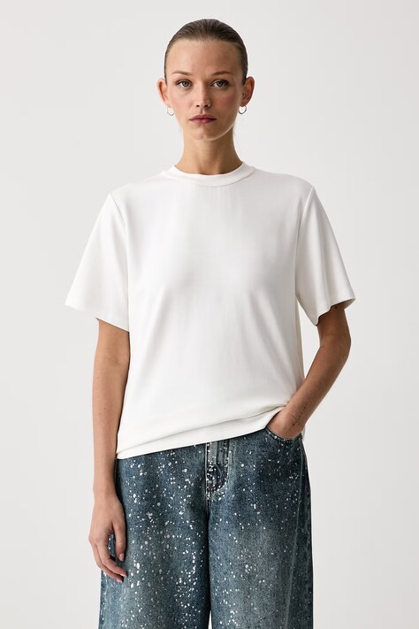 Eleh T-shirt basic damski z modalem beżowy EFW260244