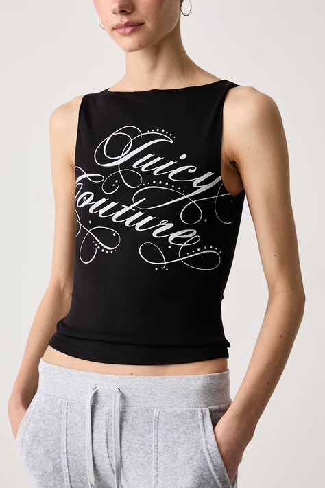Juicy Couture топ жіночий з модалем REBELLE SCRIPT MIA BOATNECK — фото 4