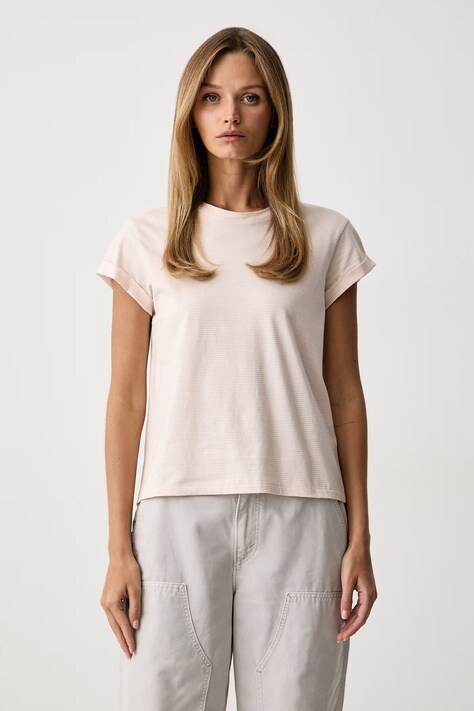 AllSaints Maglietta basic da donna in cotone ANNA rosa W012JY
