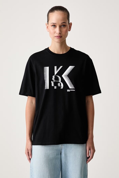 Karl Lagerfeld Jeans Tricou de damă din bumbac negru B4W17003