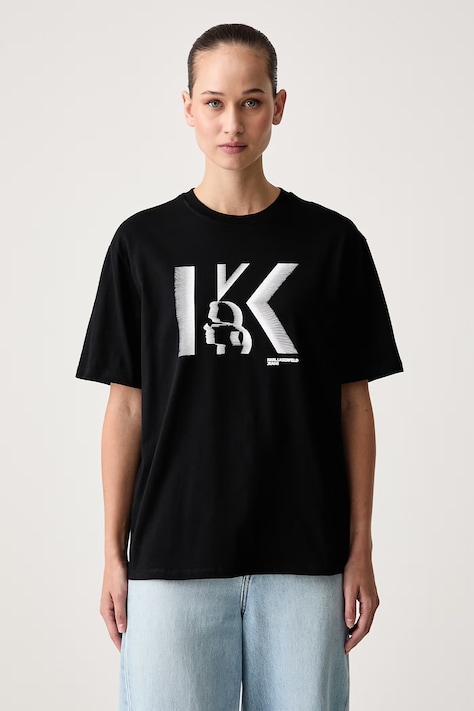 Karl Lagerfeld Jeans Tricou de damă din bumbac negru B4W17003