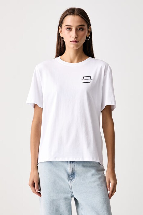 Karl Lagerfeld Jeans T-shirt γυναικείο βαμβακερό λευκό B4W17002