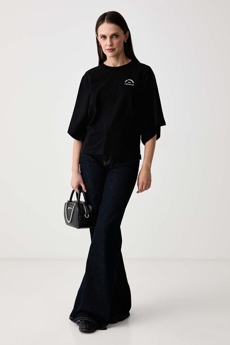 Karl Lagerfeld футболка оверсайз жіноча бавовняна — AW26-TSDZ1Y, чорний — фото 2