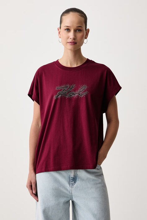 Karl Lagerfeld T-shirt γυναικείο βαμβακερό κόκκινο B4W17048