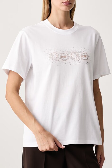 Karl Lagerfeld футболка жіноча бавовняна — AW26-TSDZ22, білий — фото 3