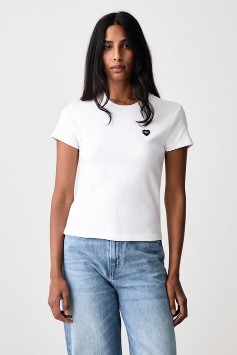 Carhartt WIP Small Heart Patch T-Shirt bawełniany damski biały I037170