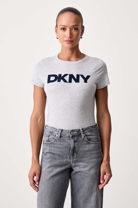 DKNY T-shirt damski z bawełną szary DP6T1849