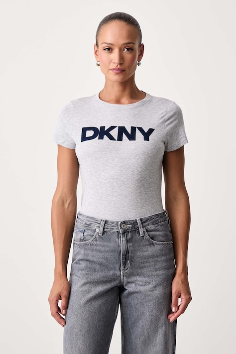 DKNY T-shirt damski z bawełną szary DP6T1849