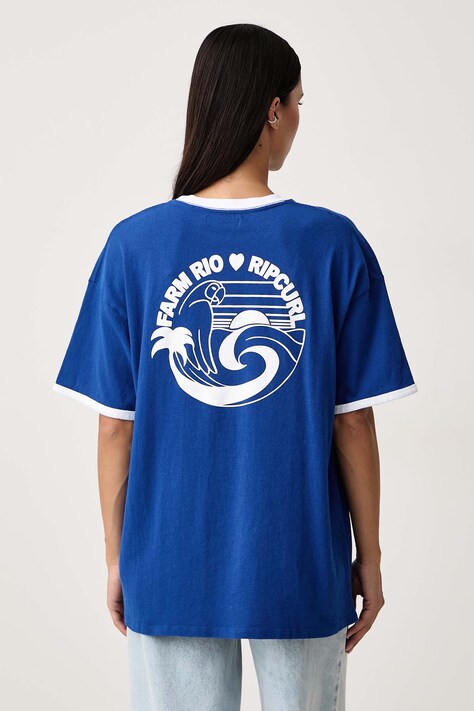 Rip Curl T-shirt damski bawełniany FARM RIO niebieski 0PVWTE