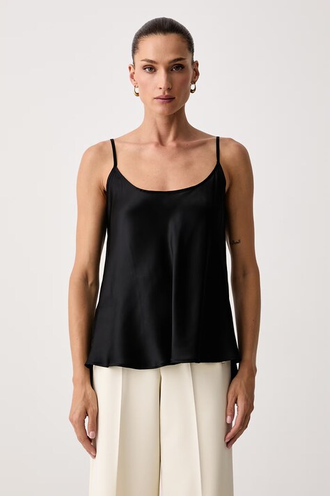 Max&Co. Top damski jedwabny VERONA czarny gładki 2628166014200