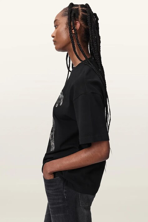 AllSaints Majica za žene od pamuka LINX ETTA TEE crna W017JF