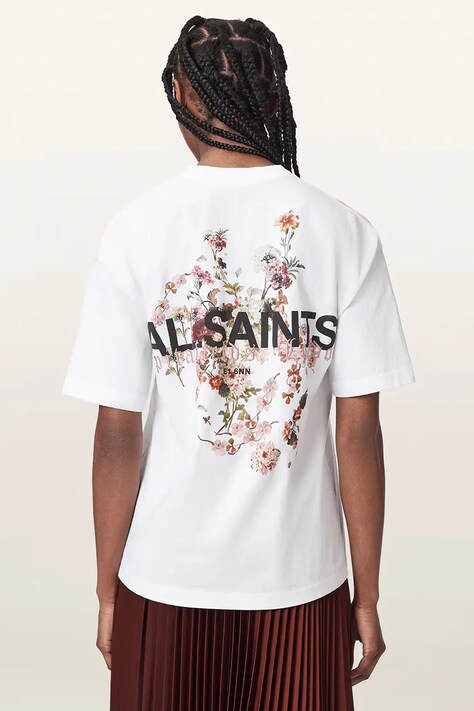 AllSaints T-shirt oversize damski bawełniany VALEN ETTA TEE biały W053JF