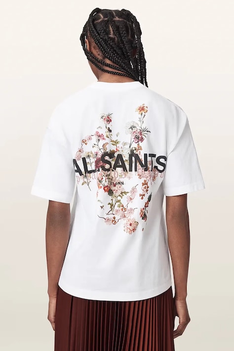 AllSaints T-shirt oversize damski bawełniany VALEN ETTA TEE biały W053JF