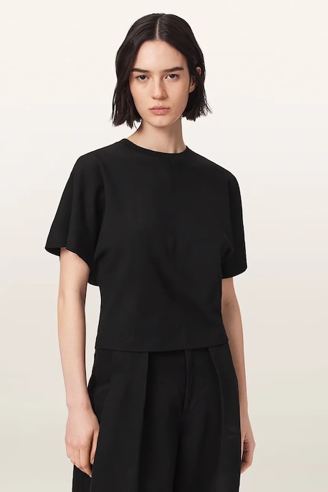 AllSaints T-shirt damski bawełniany EDEN ARTIA TEE czarny W012JF