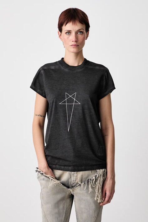 Rick Owens DRKSHDW Small Level majica od pamuka za žene siva DS02F6208 RNDEP4