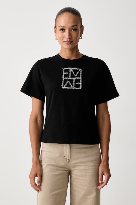 Marella t-shirt γυναικείο βαμβακερό Emme by Marella μαύρο 2625976011200