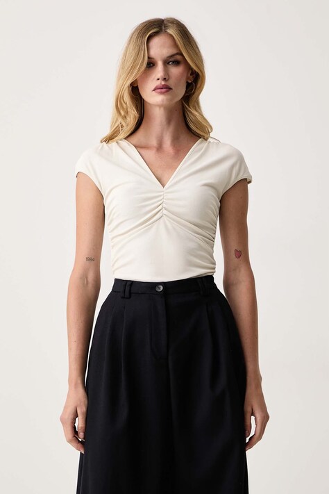 Marella Bluza za žene s viskozom MLLRADURA bež bez uzorka 2623946031200