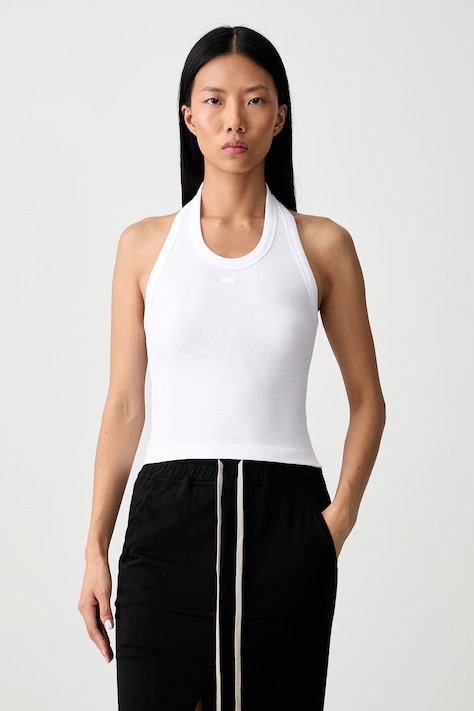 Vetements Halterneck Tank τοπ βαμβακερό με ελαστάν γυναικείο λευκό WH27TT164W
