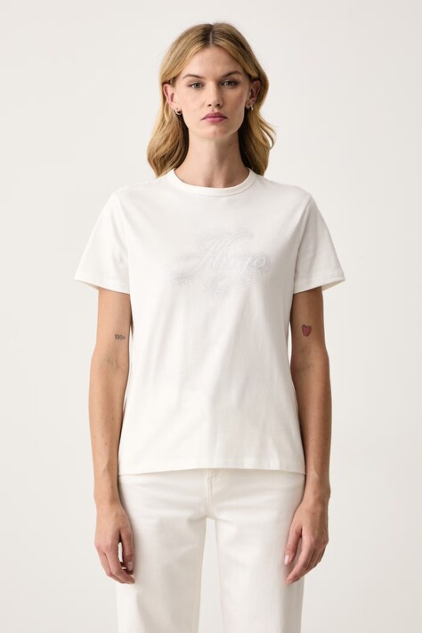 HUGO T-shirt damski bawełniany Damacia_10 biały 50570932