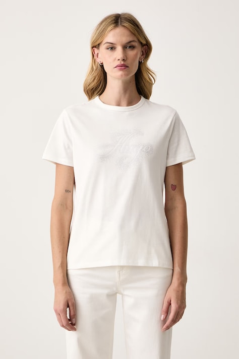 HUGO T-shirt damski bawełniany Damacia_10 biały 50570932