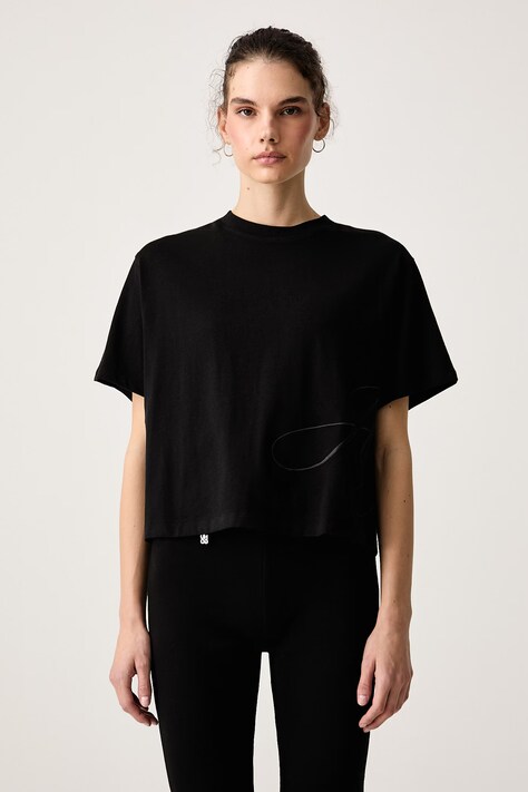 HUGO T-shirt damski bawełniany Duslant czarny 50570677