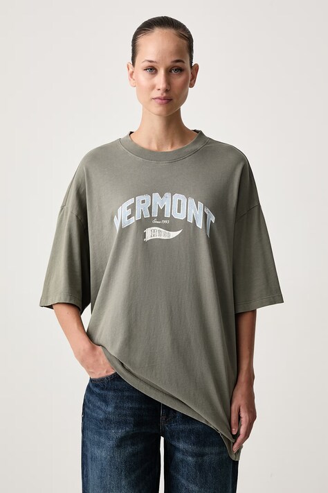 HUGO Blue Футболка для женщин из хлопка Oversized Tee_B_17 зелёная 50574541