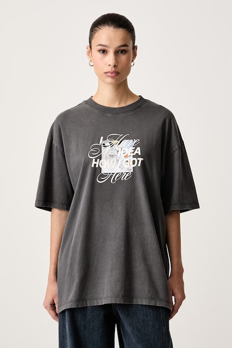 HUGO Blue Női pamut Oversized Tee_B_17 fekete 50574541